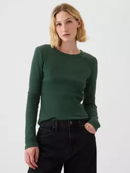 Рубчатая футболка Gap, зеленый
