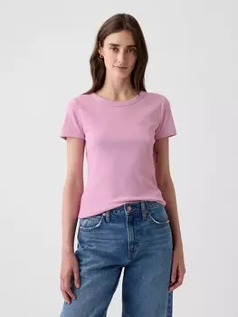 Рубчатая футболка с логотипом Gap, розовый