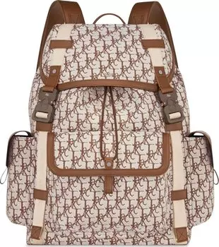 Рюкзак Dior x Cactus Jack Oblique Jacquard Hit The Road Backpack Coffee, коричневый