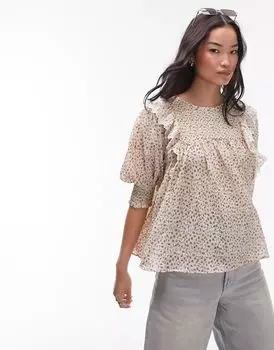 Румяный топ с цветочной вышивкой Topshop