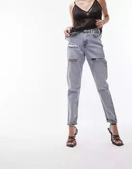 Рваные джинсы Mom Topshop Sofia
