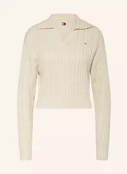 Рваный свитер Tommy Jeans, бежевый
