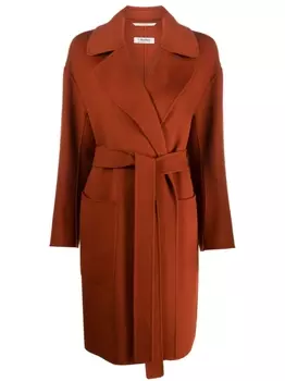 'S Max Mara пальто из вирджинской шерсти с поясом, оранжевый