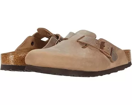 Сабо Birkenstock Boston Soft Footbed кожаные, коричневый