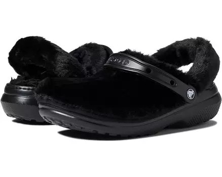 Сабо Crocs Classic Fur Sure, черный