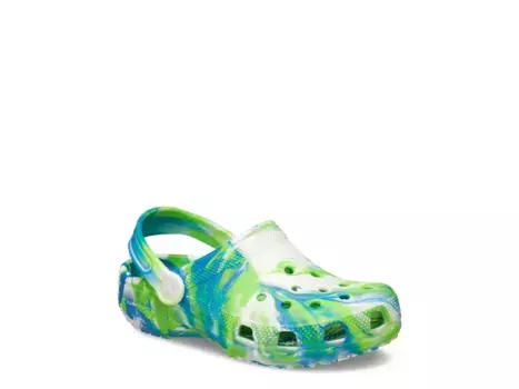 Сабо Crocs Classic Glow Marbled — детские, разноцветные