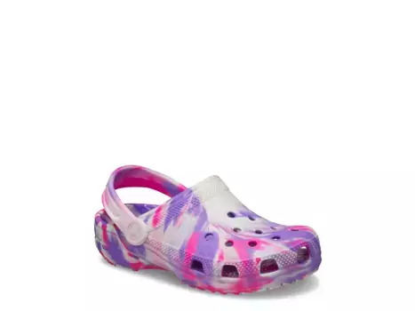 Сабо Crocs Classic Glow Marbled — детские, разноцветные