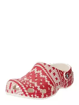 Сабо Crocs Classic Holiday Sweater, красный
