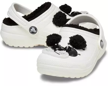 Сабо Crocs Kids Classic Lined I Am Clogs, цвет Chalk/Black