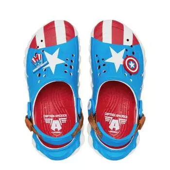 Сабо детские Crocs Captain America Echo Clog, голубой/белый