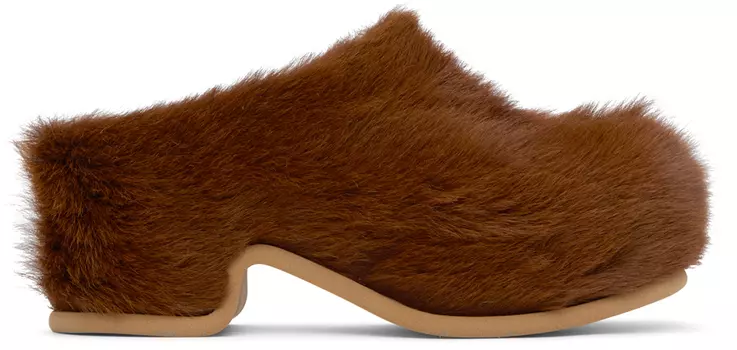 Сабо Dries Van Noten из телячьего волоса