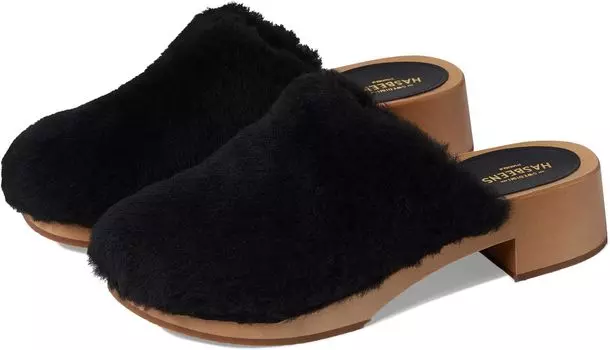 Сабо Swedish Hasbeens Fluff Clog, черный
