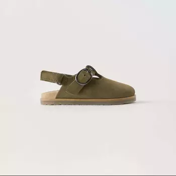 Сабо Zara Leather, коричневый