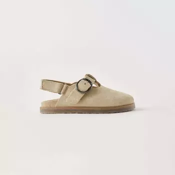 Сабо Zara Leather, песочно-коричневый