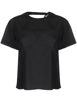 sacai блузка с бюстье, черный