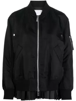 sacai бомбер на молнии, черный