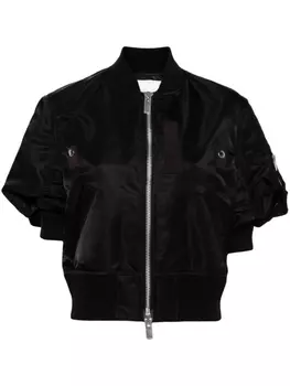 sacai бомбер на молнии, черный