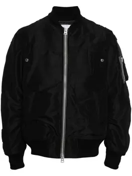 sacai бомбер с нашивкой, черный