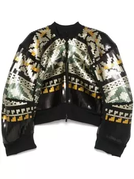Sacai бомбер с пайетками, черный