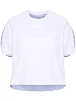 sacai футболка со вставками, белый