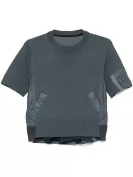 Sacai футболка со вставками, серый