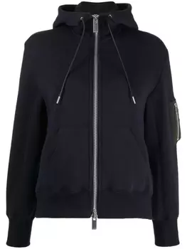 sacai худи на молнии, синий