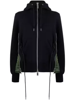 sacai худи с кулиской, синий