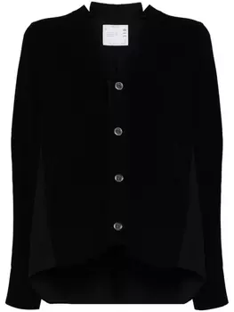 sacai кардиган со вставками, черный