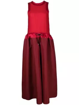 sacai платье с кулиской, красный