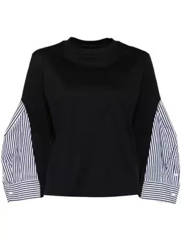 Sacai полосатый лонгслив, синий