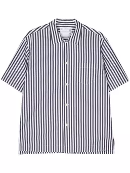 sacai поплиновая рубашка в полоску, синий