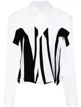 Sacai рубашка с драпировкой, белый