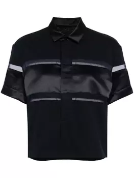 sacai рубашка с прозрачными вставками, синий