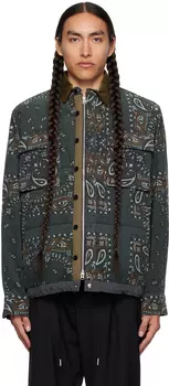 sacai Серая рубашка-бандана