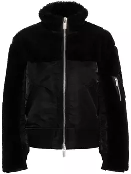sacai шерстяной бомбер, черный