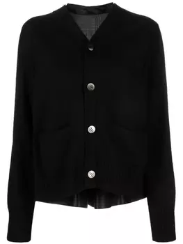 sacai шерстяной кардиган со вставками, черный