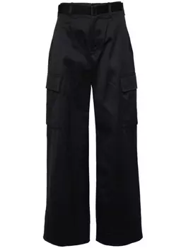 sacai широкие брюки карго с завышенной талией, синий