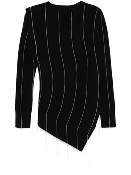 Sacai свитер Chalk Stripe, черный