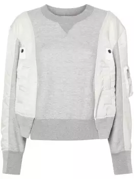 Sacai толстовка со вставками, серый