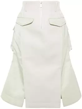 Sacai юбка на молнии, серый