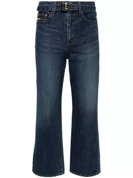 sacai укороченные джинсы bootcut, синий