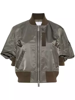 sacai укороченный бомбер, зеленый