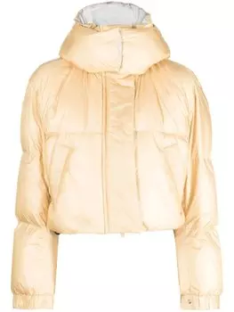 sacai укороченный пуховик, желтый