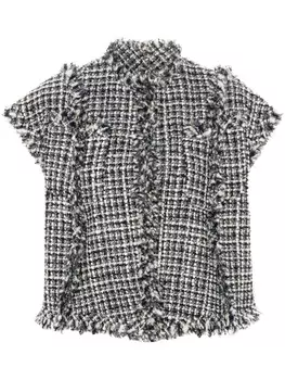 Sacai жакет с бахромой, белый