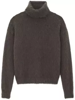 Saint Laurent джемпер с высоким воротником, коричневый