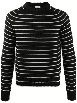 Saint Laurent джемпер в полоску, черный