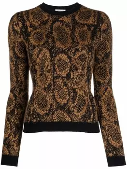 Saint Laurent джемпер жаккардовой вязки, черный