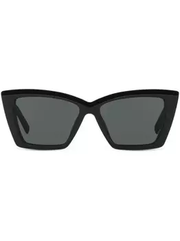 Saint Laurent Eyewear солнцезащитные очки в оправе 'кошачий глаз' с принтом, черный