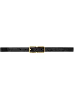 Saint Laurent фактурный ремень, черный