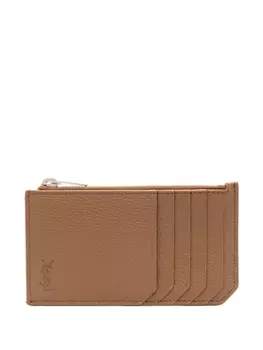 Saint Laurent картхолдер Cassandre, коричневый